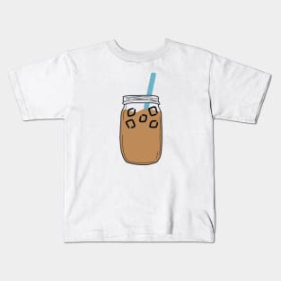 Mason Jar Iced Coffee Kids T-Shirt